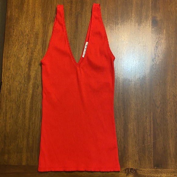 Express Rib Tank Top - Red - XXS - Picture 4 of 9